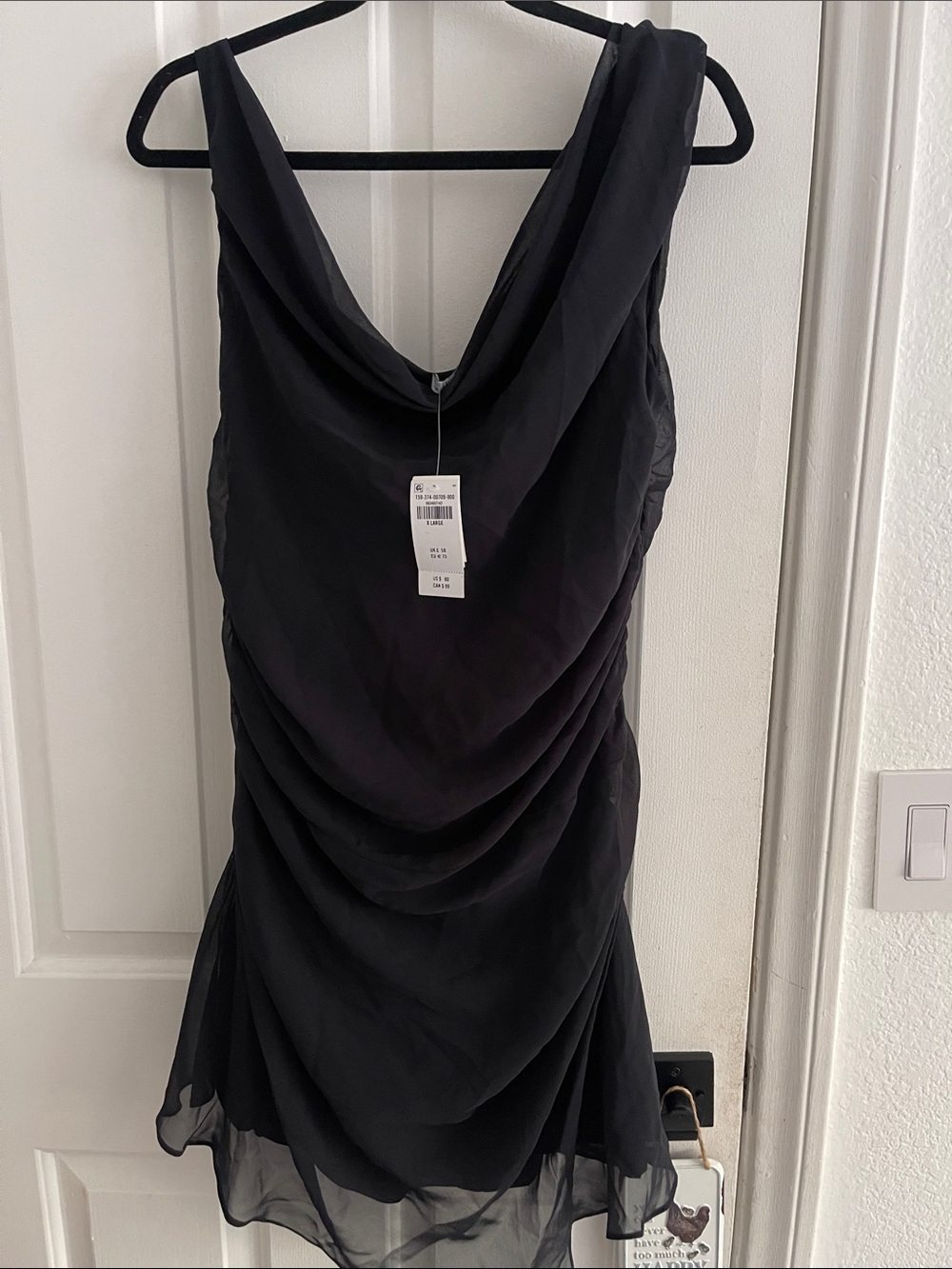 Abercrombie & Fitch Black Draped Cowl Mini Dress